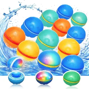 Reusable Magnetic Water Balloons 12 Pack – Silicone Self-Sealing Water Balls, Quick Fill Splash Toys, Leakproof Eco-Friendly Summer Pool Toys for Kids & Adults Outdoor Beach Fun Pool Party