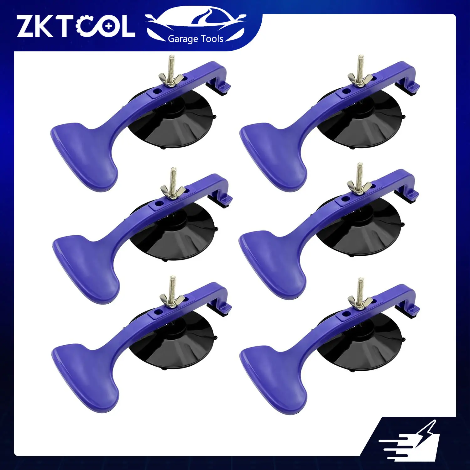 ZKTOOL 6PC Suction Cup Clamp Set, Class Clamps Kit for Car Convertible | Glass Windshield Top Repair Gluing, Convertible Window Glass Repair Clamp, Convertible Top Suction Cup Clamps，With Sponge Pad