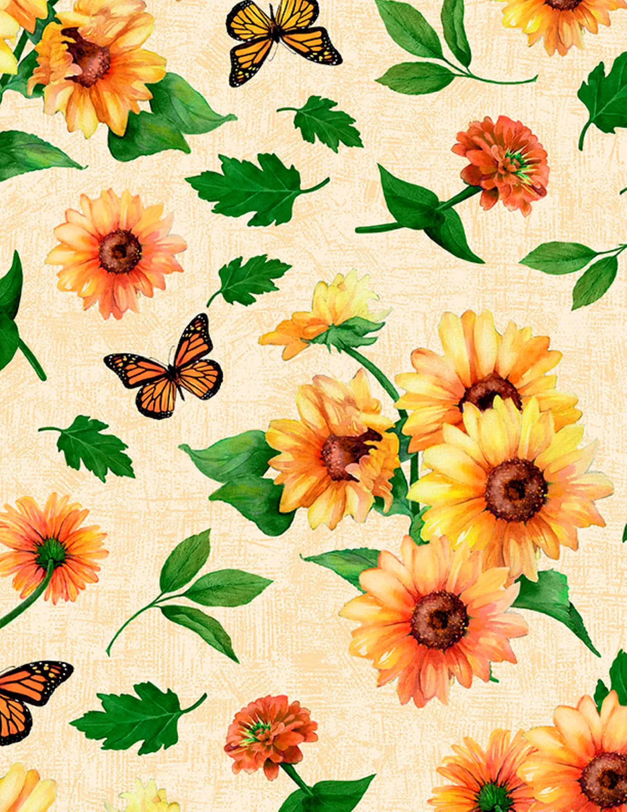 Sunshine Whispers Sunflower Fabric by the Yard | Wilmington Prints 100% Cotton Fabric