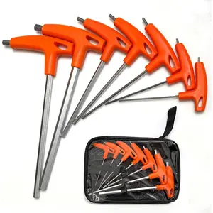 Hex Key Set T-Handle Long, 7- Metric(2.5mm-10mm) Allen Wrench Set with Storage bag, CR-V Steel Hexagonal Tool Kit- Maintenance and Repair Tools, Orange