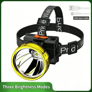 Ultra Bright Rechargeable LED Headlamp with Battery Indicator, Long Lasting Waterproof Head Flashlight, Adjustable Head Strap Head Light for Night Fishing, Camping, Hiking, Household Repair, Outdoor Working