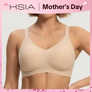HSIA Women's Wireless Full Coverage Bra - SoftTouch Breathable Fabric, Soft Support, Jelly Fit, Lightweight, Seamless, Adjustable Straps