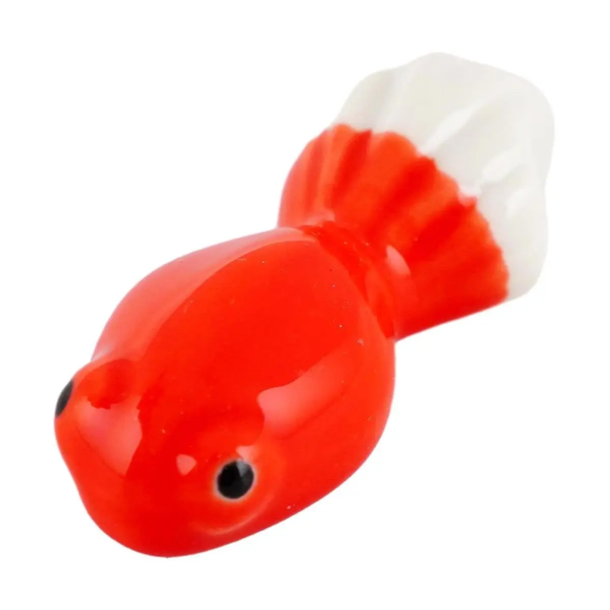 Golden Lion Japanese Ceramic Chopstick Rests - Red Goldfish Design, Cute Tableware for Sushi, Ramen, Noodles - Set of 2