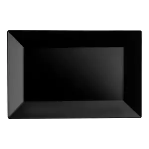 Black Rectangular Plastic Dessert Plates (5.5" x 8.5")