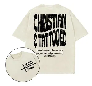 Christian & Tattooed Christian T-Shirt, Vintage I Love Jesus 2025 Shirt, Christian t shirts, Christian Easter Gift, Gift For All, Full Size, Full Color Top Womenswear Streetwear Tshirt