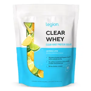 Legion Clear Whey Protein Isolate Lemon Lime – 25g Protein, 15g of Essential Amino Acids per serving – Fitness & Training Supplement for Gym, Active Lifestyle, Daily Nutrition, Soy & Gluten Free, Clean Formula