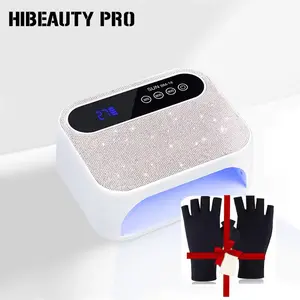 HiBeauty PRO high-value nail polish with a light therapy lamp for quick drying, no blackening or burning hands, 42 LEDS for long-lasting battery life - first 20 orders receive a free nail art glove