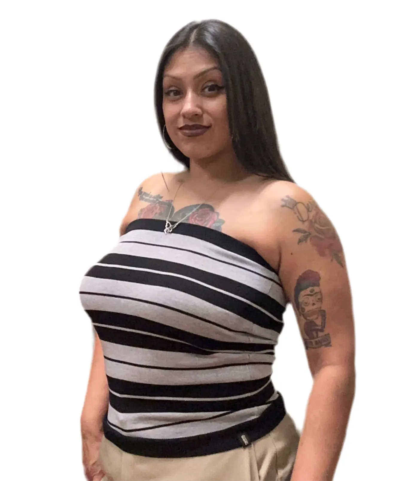 Cali-Rider Charlie Brown Tube Top- Black/Grey