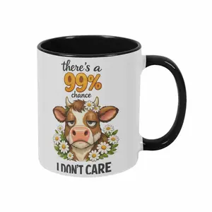 Funny Cow with Daisy Flowers Mug (11oz/15oz) Sarcastic Emoji Style Print Design Durable Ceramic Dishwasher and Microwave Safe Perfect for Office Desk Coffee Lovers Birthday Gift Home Decoration Friendship Present Relaxing Morning Use tiktokshopspringglowu