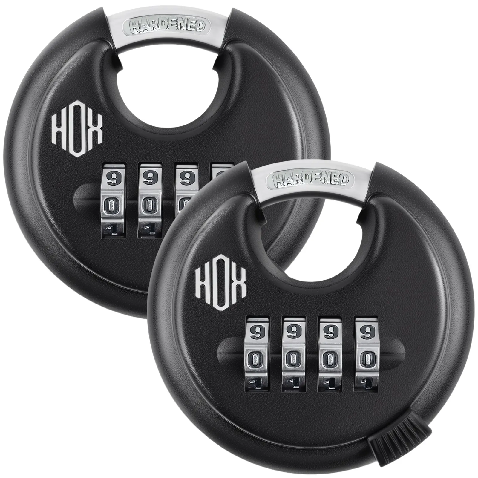 HOX Keyless 4-Digit Combination Padlock, 3/8-Inch Highly Resistant Hardened Steel Shackle, 2.74-Inch Zinc Alloy Wide Body, Heavy-Duty Lock for Hasp Latch, Outdoor Gates, Mobile Trucks, Doors