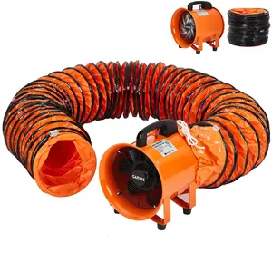 10 Inch Utility Blower Exhaust Fan, Portable Industrial Exhaust Fan with 16.4 ft Flexible Duct Hose, 2000 CFM Low-Noise High-Velocity Extractor Industrial Ventilator Air Mover Blower Fan/Extractor/Ventilator for Basements, Workshops, Warehouses