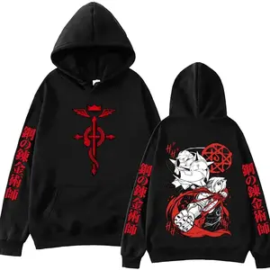 Y2K Anime Fullmetal Alchemist Hoodie Harajuku Hip Hop Pullover Tops Sweatshirt Fans Gift 3I5