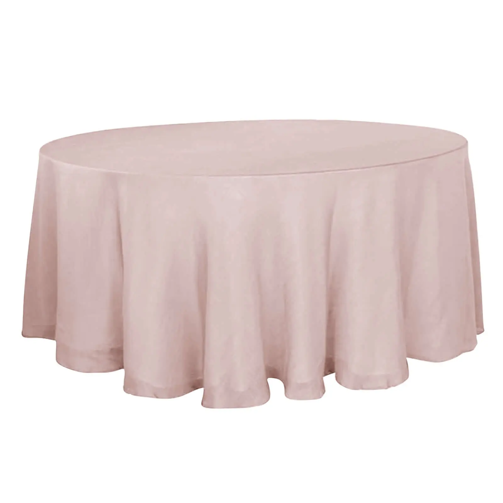 Faux Linen 120" Round Outdoor Tablecloth, Blush Pink - Slubby Texture, Wrinkle-Resistant, Seamless Large Outdoor Table Cover, Large Outdoor Tablecloths, Outdoor Tablecloths