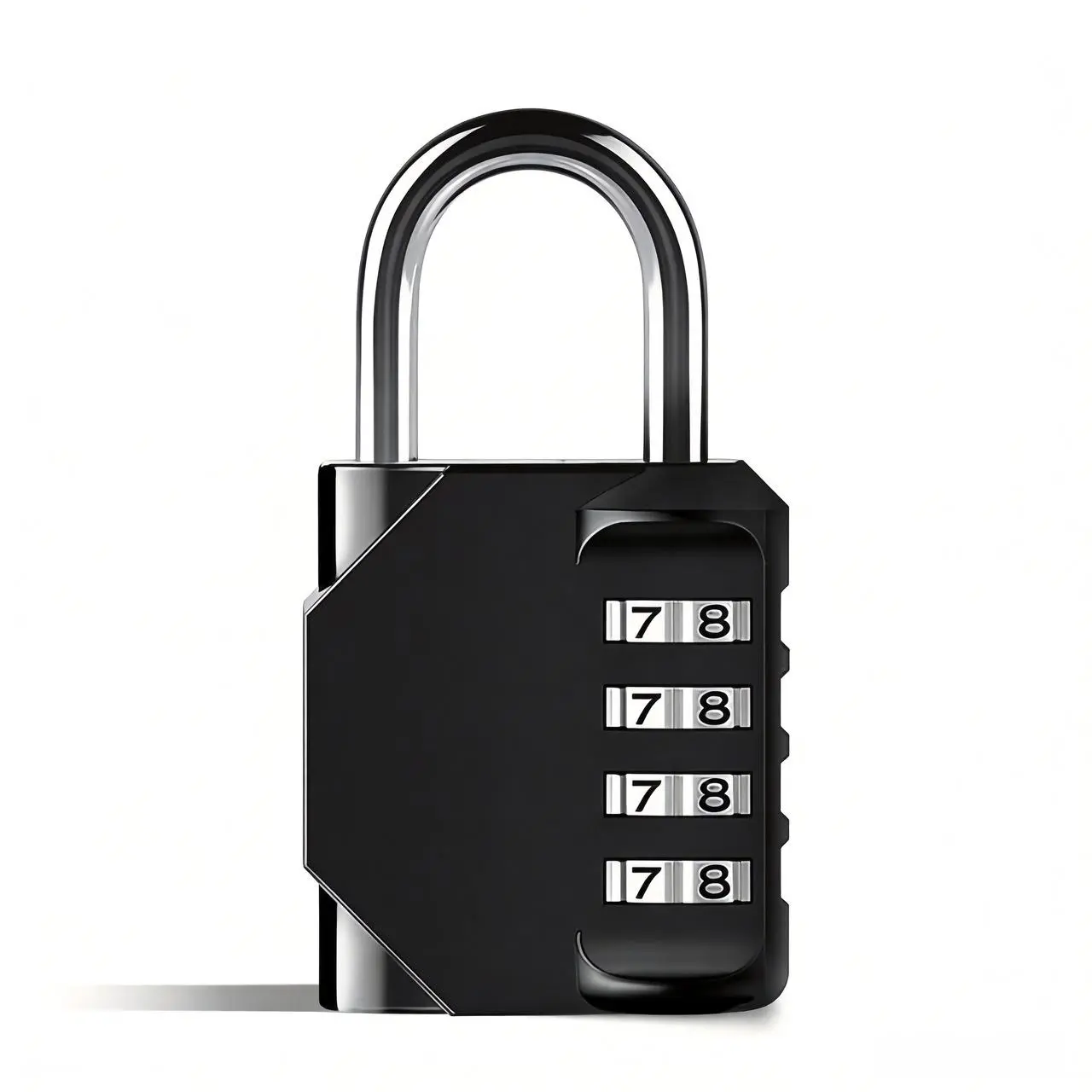 4 Digit Combination Padlock, Zinc Alloy Resettable Keyless Code Lock for Gym Locker, School Locker, Travel Suitcase, Storage and Gate, Black