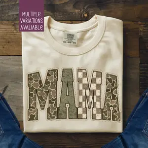 Comfort Colors Camo Mama Shirt, Trendy Mama Tee, Military Mom Graphic Tee, Cute Mom Life Shirt, Boho Checkered Camo Tee, Gift for Mom