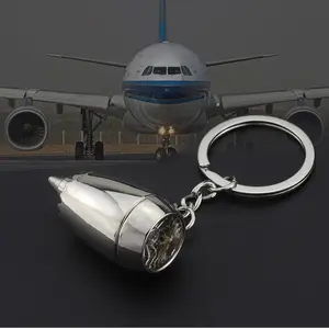 New Design Metal Plane Engine Keychains Mini Jet Engine Keyrings Gifts Custom LOGO