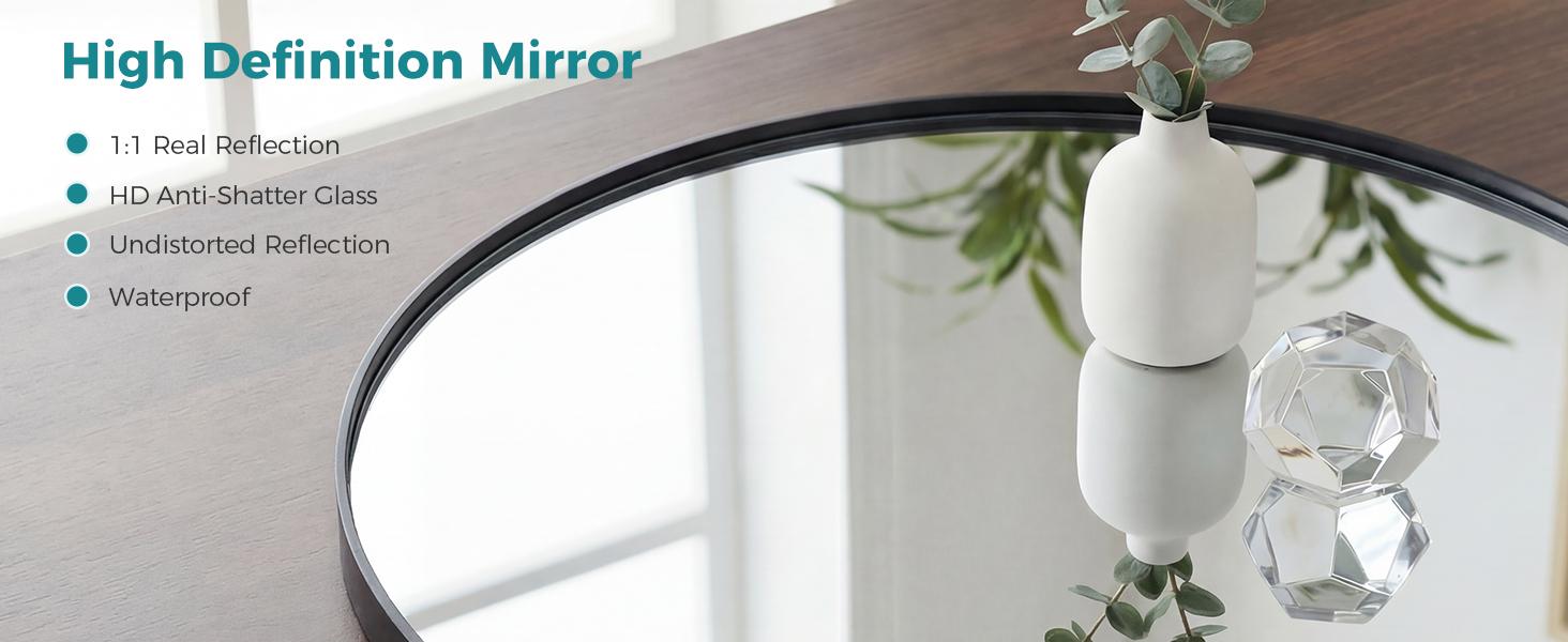 Sweetcrispy Luxury Arched Bathroom Mirror - Modern Arched Shape Mirror with High-Clarity Shatterproof Tempered Glass, Metal Deep Frame, Hanging or Leaning Design, Styrofoam Pack for Living Room, Dresser