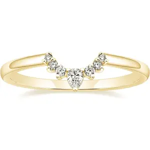 Mameloly Wedding Bands for Women Pear & Round Shaped CZ Cubic Zirconia Curved Stackable Engagement Rings for Her Size 3-12