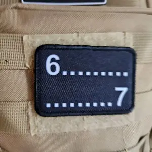 six seven pause 6....7  meme 2"x3" removable morale patch with hook and loop backing patches