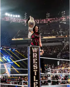 Stephanie Vaquer WWE Unsigned Raising Women's World Title Photograph