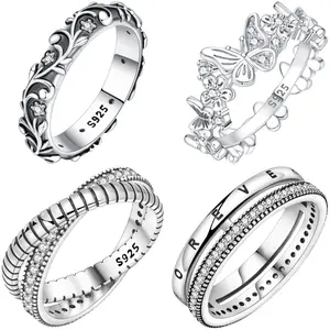 FASHION - Orstarry S925 Sterling Silver Vintage Pattern Closed Ring For Women Original Finger Ring Jewelry Party Fine Trendy Gifts