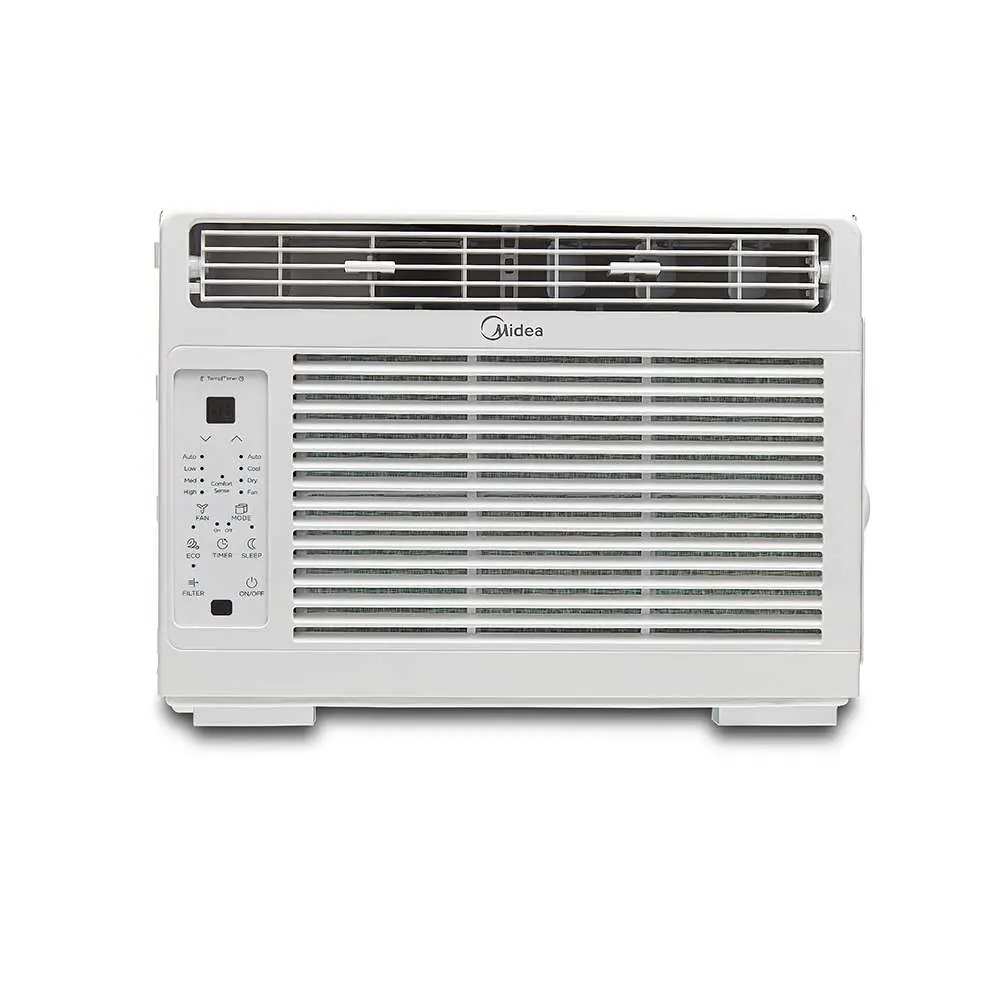 Midea Like New Quiet Window Air Conditioner 6000 BTU | Cools Rooms Up to 250 Sq.Ft. | 3-in-1 AC Dehumidifier Fan | Energy Saving with Comfort Sense Remote, 24H Timer, Washable Filter - White