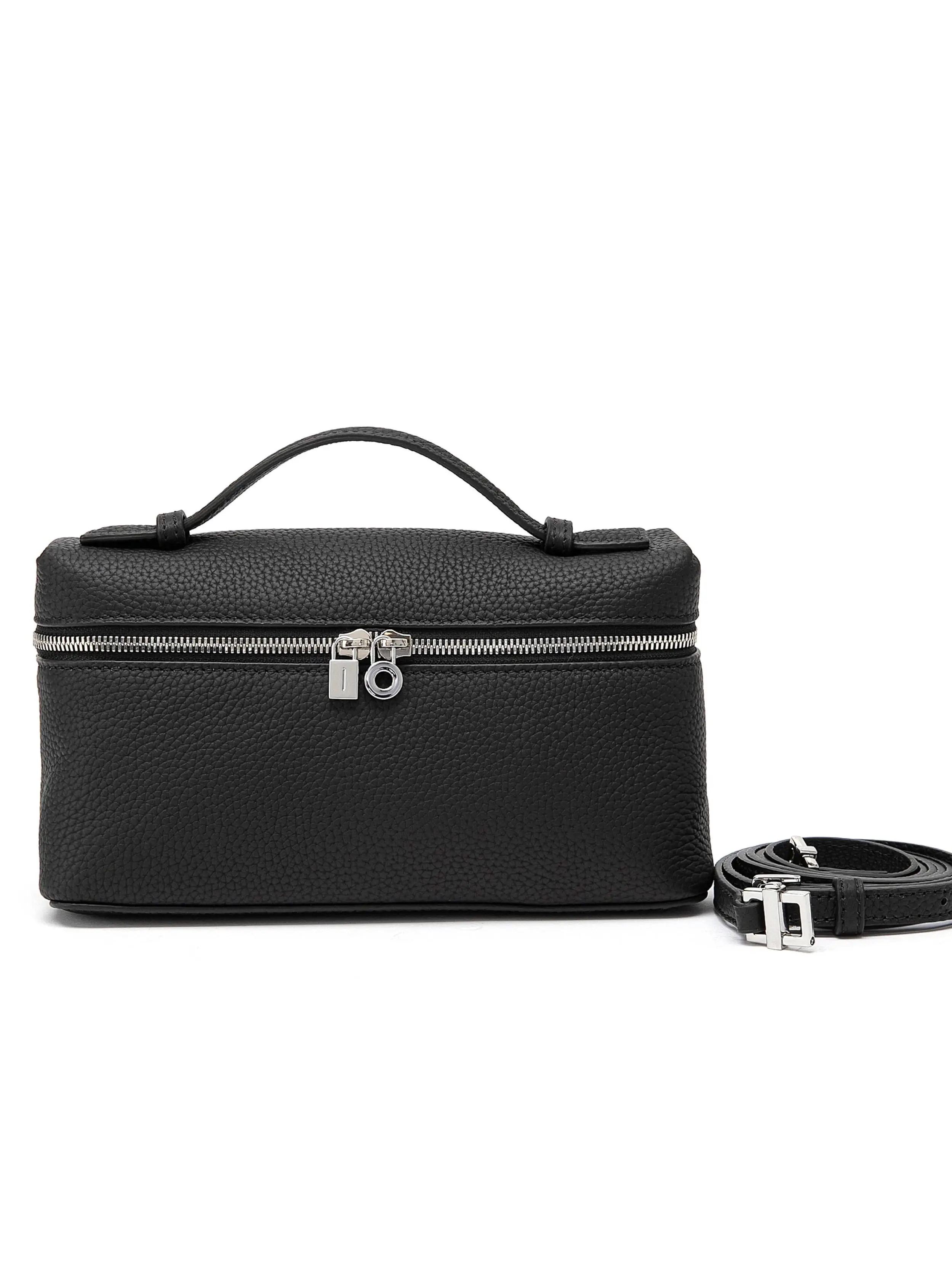 Women's Solid Color Zipper Handbags, Fashionable Handbag with Detachable Strap, Casual Versatile Stylish Crossbody Purses for Daily Used, Leather Satc