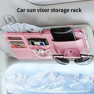 Car Sun Visor Storage Rack Organizer, Sunglasses & Mobile Phone Stand, Car Interior Accessories, Pocket Card Storage Bag, Easy Installation