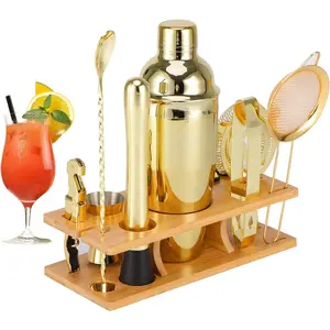 Bartender Kit 11-  Shaker-Muddler for  25oz Boston Shaker-Bar Accessories with Stylish  Stand Mix Drink Shaker kit  Martini kit with  Recipes Booklet