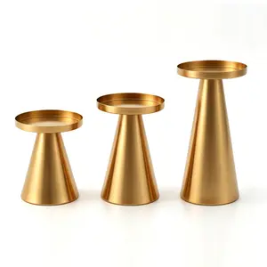 High Foot Candle Holder Set, Modern Metal Conical Candle Holders, Perfect for Wedding and Party Table Decorations