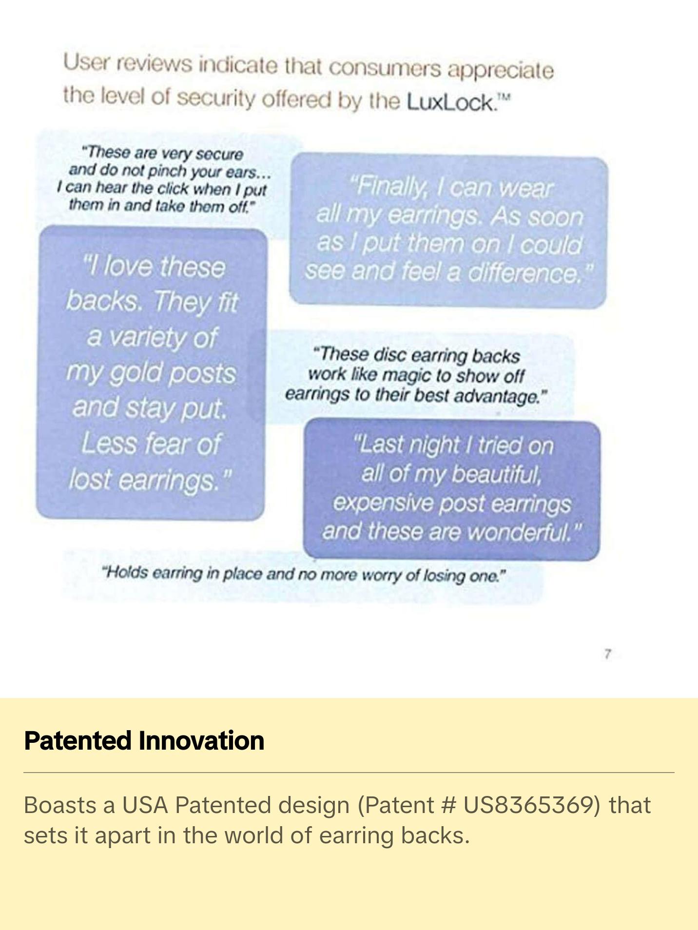 World's most secure Patented Replacement Earring Back in .925 Silver