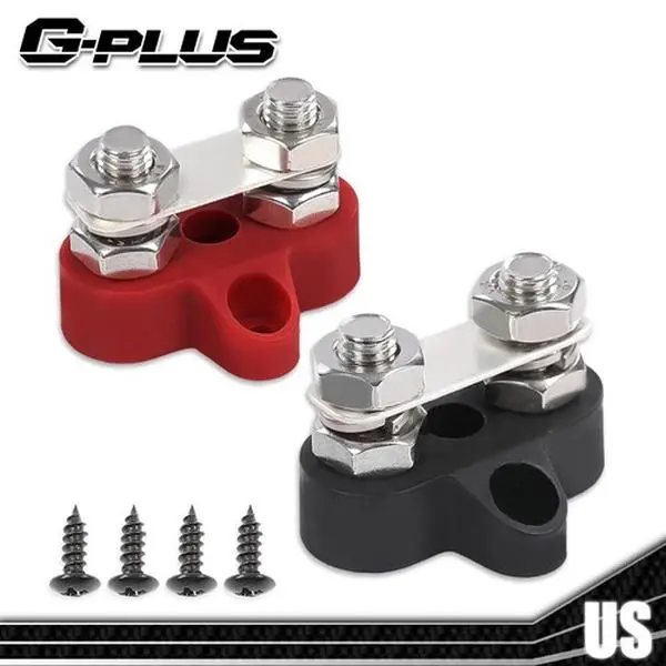 M8 Red & Black Junction Block Power/Post Insulated Terminal Stud Battery 5/16