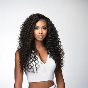 LUCY 100% Brazilian Human Hair Water Wave Free Part 13X4 HD Lace Frontal Wig 180% Density