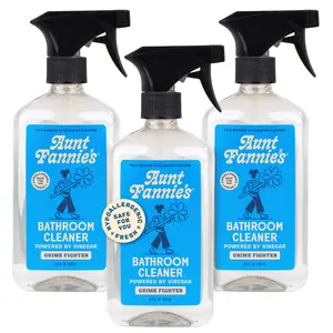 Aunt Fannie's All Purpose Bathroom Cleaner Vinegar Spray for Shower, Tub, Toilet, Tile, Sink and Fixtures, 16.9 Ounces (Pack of 3)