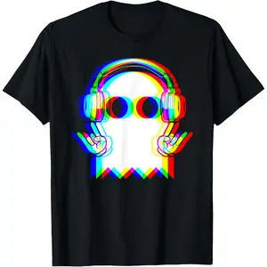Ghost Trippy Vaporwave Halloween Techno Rave EDM Music Party T-ShirtGift T