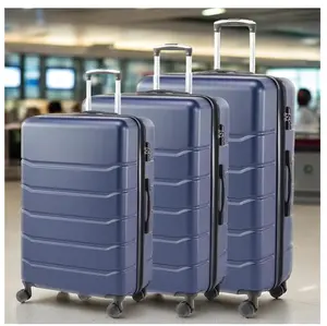 Set of 3 Hardside Luggage, Expandable Rolling Luggage with TSA Lock and Spinner Wheels, Blue
