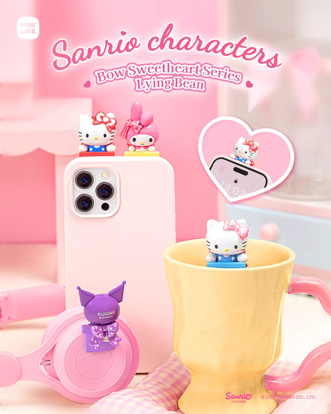 Sanrio characters x MINILIKE Bow Sweetheart Series Lying Bean blindbox - hippers