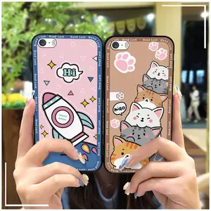 Fashion Design Silicone Phone Case For iphone 5/5S/SE/ip5/ip5S/ipSE Waterproof Phone Protector Anti-dust Dirt-resistant Soft case Anti-knock Phone Pouch TPU Durable Cover Cartoon