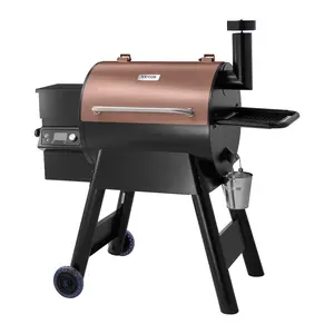VEVOR Wood Pellet Grill Smoker, 8 in 1 BBQ Grills for Outdoor Cooking, 575 Square Inches Cook Area Electric Grill and Smoker, with LCD Screen Controller, Meat Probe, 500 ° F Max Temperature, Black
