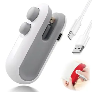 Mini Bag Sealer, Upgrade 2 in 1 Magnetic Food Sealer, Small 2 in 1 Rechargeable Magnetic Snack Sealer Household Mini, Heat Sealer with USB Rechargeable