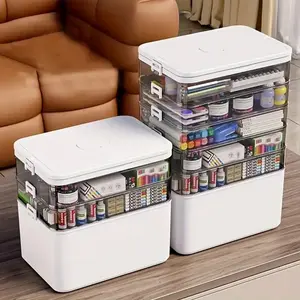 1 multifunctional plastic storage organizer with handle - no installation required, ideal for sewing tools, hair accessories, art supplies, cosmetics, watch repair tools - home storage solution, shower storage box