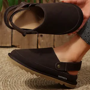 Women's Sandals Suede Clogs With Adjustable Back Strap Slip On Casual Indoor Outdoor Shoes Springfresh