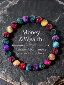 Natural Bohemian Crystal Tiger Eye Beaded Bracelet, Hand Selected Crystals, Attracts Abundance & Prosperity, Good Luck Fashion Design, Perfect Gift Idea, Energy Bracelet, Healing Crystal Bracelet