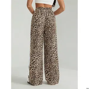 tiktokTallWomenCasualLeopardPrintSideBowknotPants