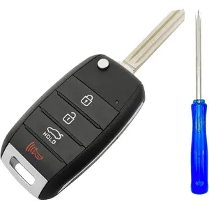 Flip Folding Replacement Key Fob Cover fit for Kia Optima Sorento Sportage Rio Soul Forte Carens Picanto Keyless Entry Key Fob Shell Case