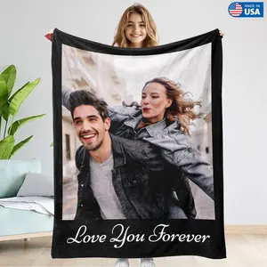 Personalized Photos Blanket, Custom Photos Blanket with Text, Personalized Gift, Memorial Blanket, Anniversary Gift, Valentine's Day Gift