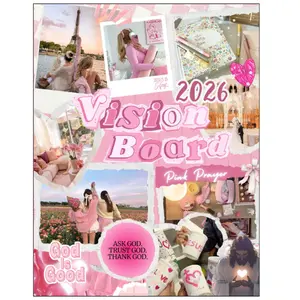 Pink Prayer Vision Board Book 2026: The Ultimate Aesthetic Manifestation Journal, A Collection of Faith Images, Bible Verses, Stylish Clip Art, ... Women (Vision Board Clip Art Book Collection)