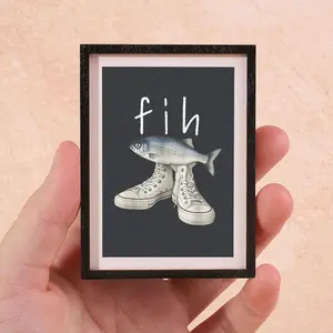 1PC Funny Misspelled Fish Refrigerator Decorating Magnet, Fun Home Decor Accessory, Perfect Holiday Gift Idea, Unique Kitchen Decoration