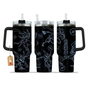 [Otaku Mug] Greninja Hidden Shadow Personalized Anime Tumbler 20oz/40oz with Handle – PKM Inspired Stainless Steel Coffee Mug, Ninja-Themed Drinkware, Otaku Fan Merchandise