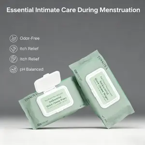 TOSSOYA Feminine Wipes for Sensitive Skin, 50 PCS - Herbal, 99% Germ-Killing, pH Balanced, Odor Control | Women's Intimate Hygiene